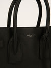 Black Grained Sac De Jour Tote With SHW