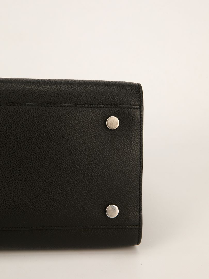 Black Grained Sac De Jour Tote With SHW