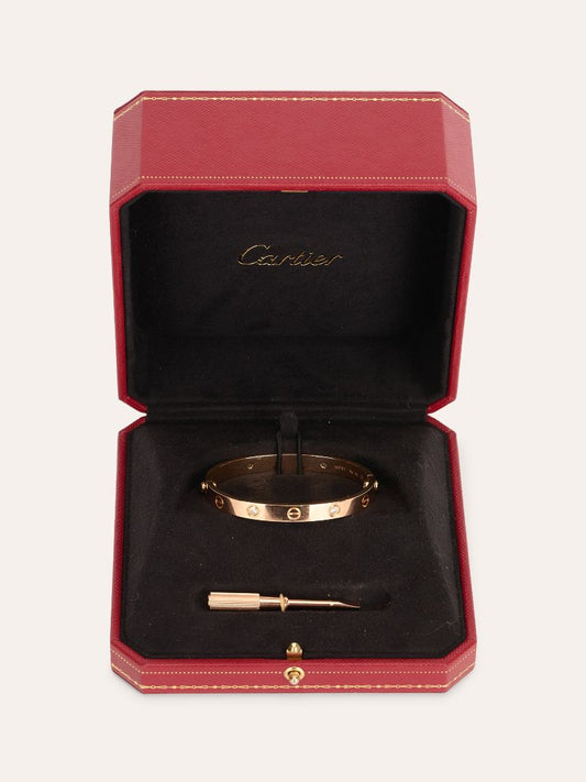Rose Gold Love Bracelet-Medium Model With 4 Diamonds