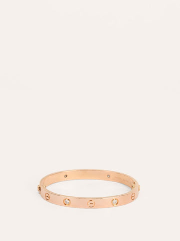 Rose Gold Love Bracelet-Medium Model With 4 Diamonds