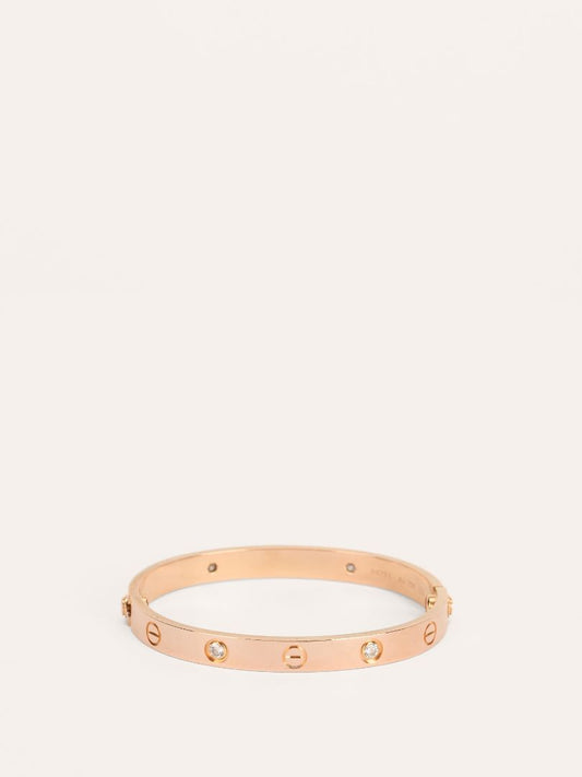 Rose Gold Love Bracelet-Medium Model With 4 Diamonds