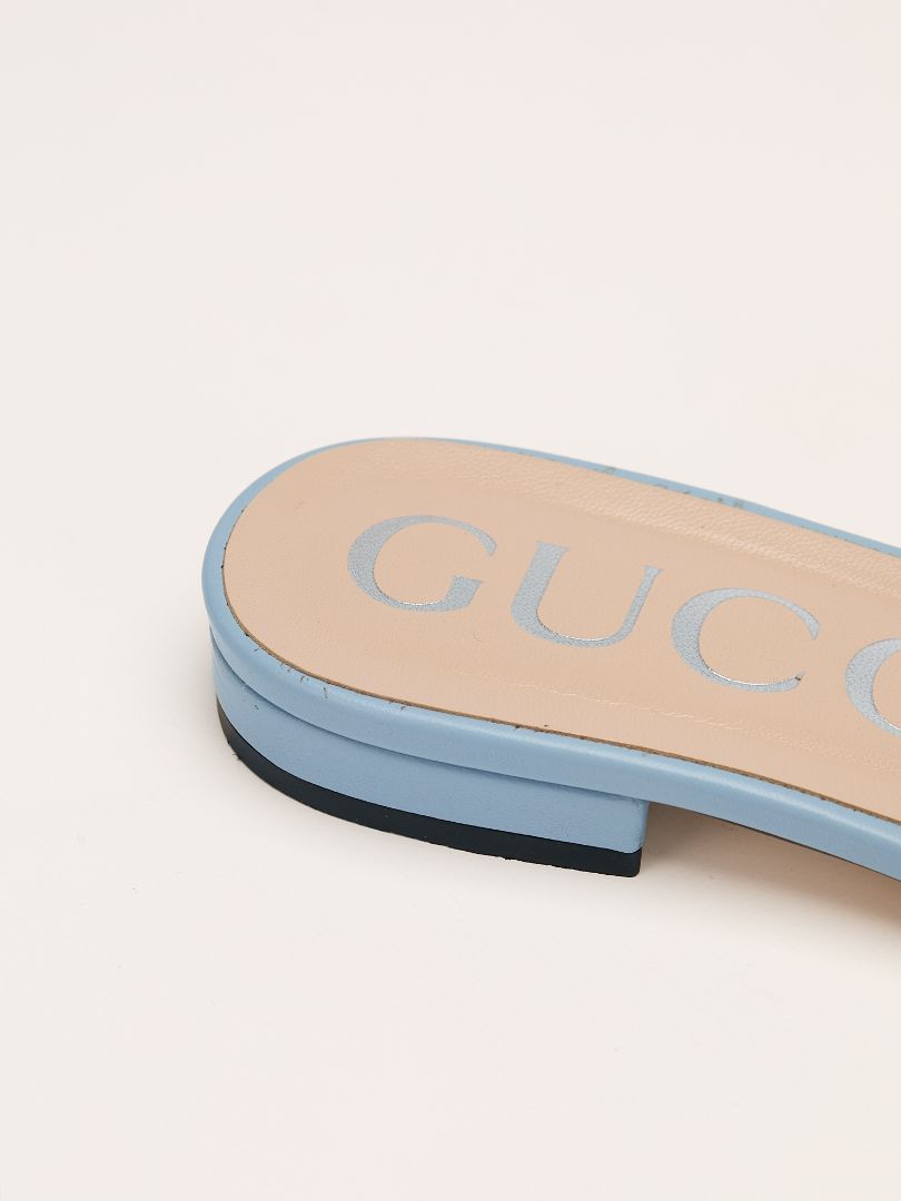 Rainbow Pastel Matelassé Leather Slide