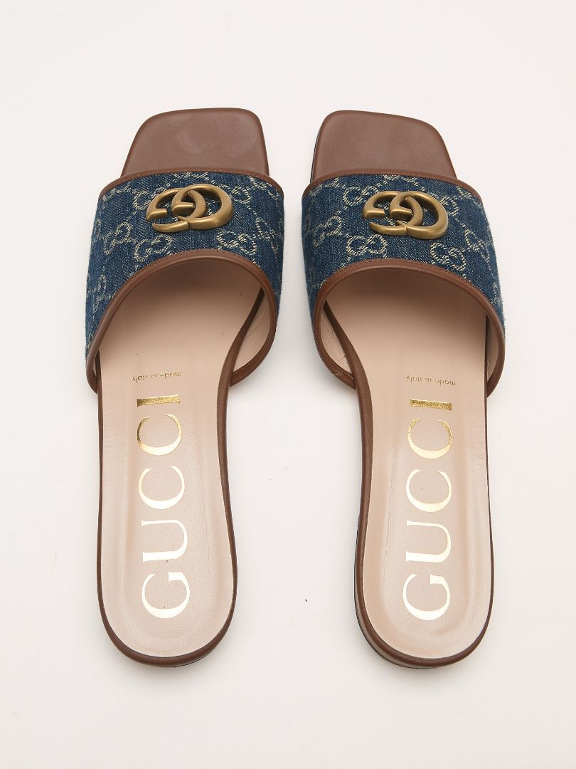 Blue Jolie Marmont Denim Slides