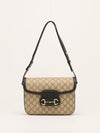 Ebony & Black Medium 1955 Horsebit Shoulder Bag