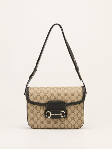 Ebony & Black Medium 1955 Horsebit Shoulder Bag