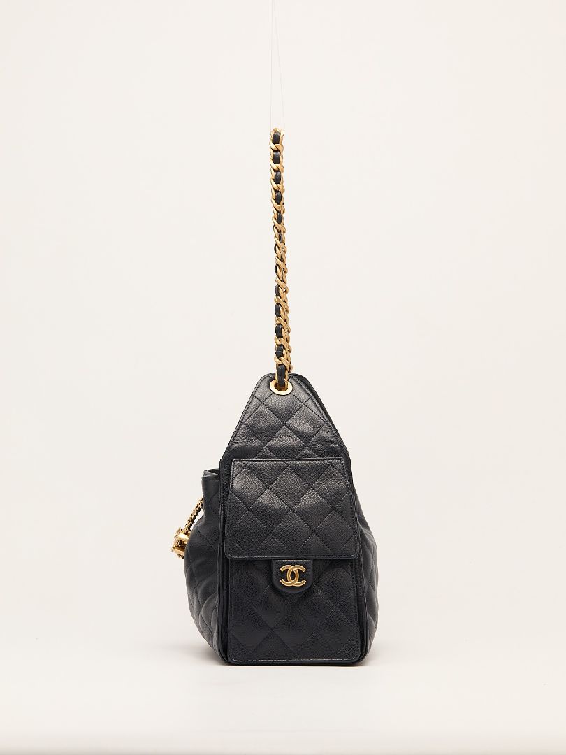 Navy 25 Small Handbag With GHW