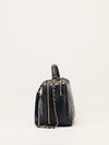 Navy Trendy CC Quilted Top Handle Bowling Bag With GHW