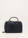 Navy Trendy CC Quilted Top Handle Bowling Bag With GHW