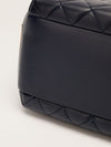 Navy Trendy CC Quilted Top Handle Bowling Bag With GHW