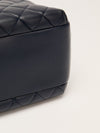 Navy Trendy CC Quilted Top Handle Bowling Bag With GHW