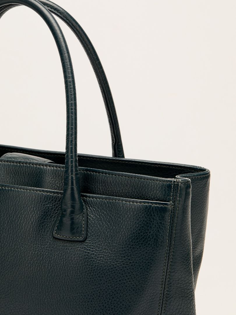 Petrol Blue Cerf Executive Tote with SHW