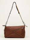 Tan Large Mens Classic Puzzle Bag With SHW