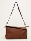 Tan Large Mens Classic Puzzle Bag With SHW