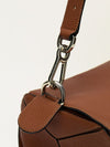 Tan Large Mens Classic Puzzle Bag With SHW