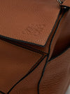 Tan Large Mens Classic Puzzle Bag With SHW