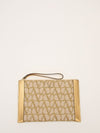 Gold Signature Canvas Pouch