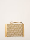 Gold Signature Canvas Pouch