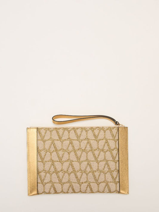 Gold Signature Canvas Pouch