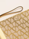 Gold Signature Canvas Pouch
