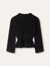 Black Embellished Peplum Sweater