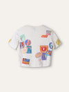 White Mahina Patch Cropped Shirt