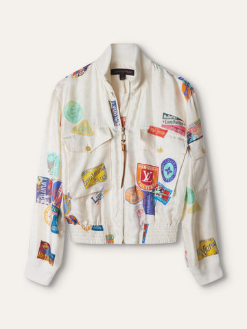 White Mahina Silk Bomber Jacket