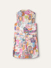 Multi Coloured Travel Patch Denim Mini Dress