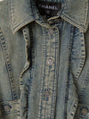 CHANEL Indigo Blue Frill Denim Jacket