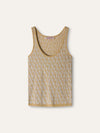 Gold & Silver Metallic Jacquard Knit Tank Top