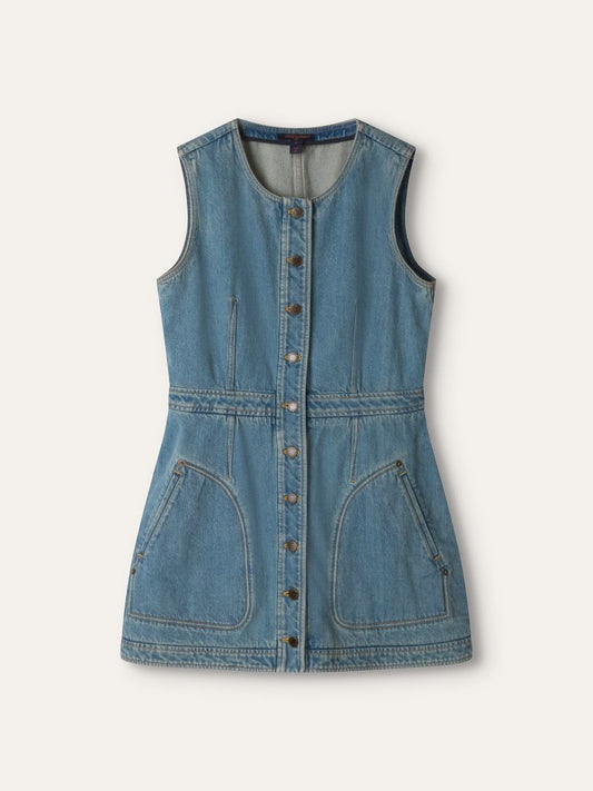 Blue Denim Button Up Utility Dress