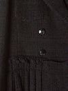 Navy & Black Metallic Double-Breasted Tweed Dress Jacket