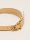 Cream Twisted Triangle Napa Buckle Belt