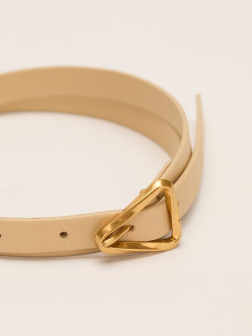 Cream Twisted Triangle Napa Buckle Belt