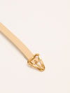 Cream Twisted Triangle Napa Buckle Belt