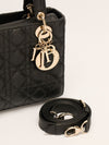 Black Small Lady Dior Bag With Cannage Grained Leather