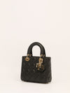 Black Small Lady Dior Bag With Cannage Grained Leather