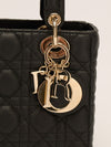Black Small Lady Dior Bag With Cannage Grained Leather