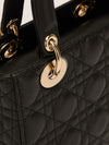 Black Small Lady Dior Bag With Cannage Grained Leather
