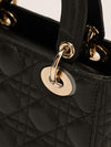 Black Small Lady Dior Bag With Cannage Grained Leather