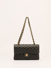 Small Black Caviar Classic Flap Handbag With GHW