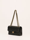 Small Black Caviar Classic Flap Handbag With GHW