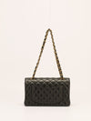 Small Black Caviar Classic Flap Handbag With GHW