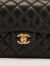 Small Black Caviar Classic Flap Handbag With GHW