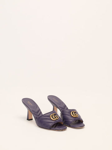 Purple Marmont Quilted Leather Mules