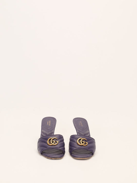 Purple Marmont Quilted Leather Mules