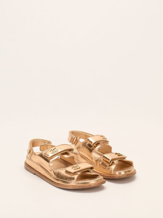 Metallic Gold Dad Sandals