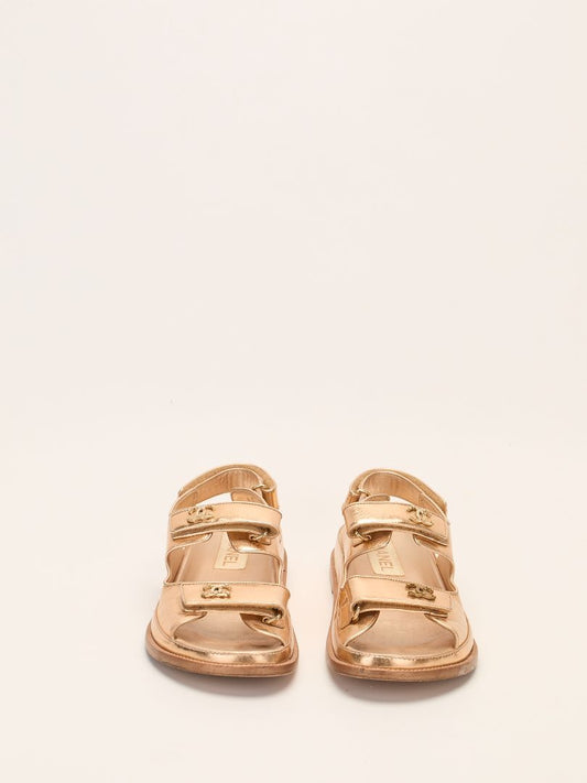 Metallic Gold Dad Sandals