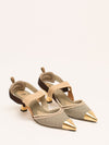 Brown & Beige Colibri Pied-de-Poule Slingback Pumps