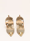 Brown & Beige Colibri Pied-de-Poule Slingback Pumps