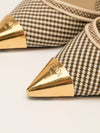 Brown & Beige Colibri Pied-de-Poule Slingback Pumps